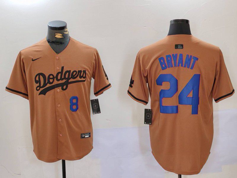 Men Los Angeles Dodgers #24 Bryant army green joint name 2024 Nike MLB Jersey style 5->->